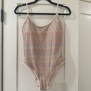 PQ swim Pastel Chevron Scoop One-Piece